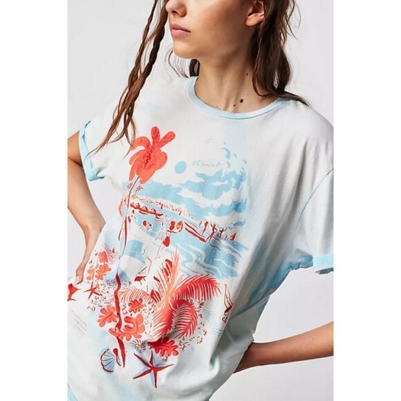 💕MOTHER💕 The Rowdy Tee ~ 100% Supima Cotton Lighten Up Beach Graphic XS NWOT - Picture 8 of 16